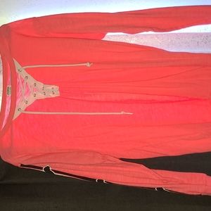 womens PINK varsity long sleeve tshirt size small